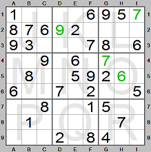 Step 4 in solving Sudoku puzzle made by the Sudoku Instructions program